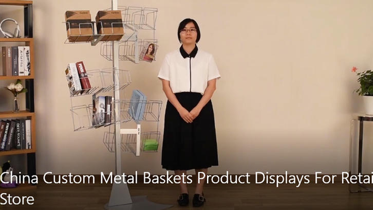China Custom Metal Baskets Product Displays For Retail Store